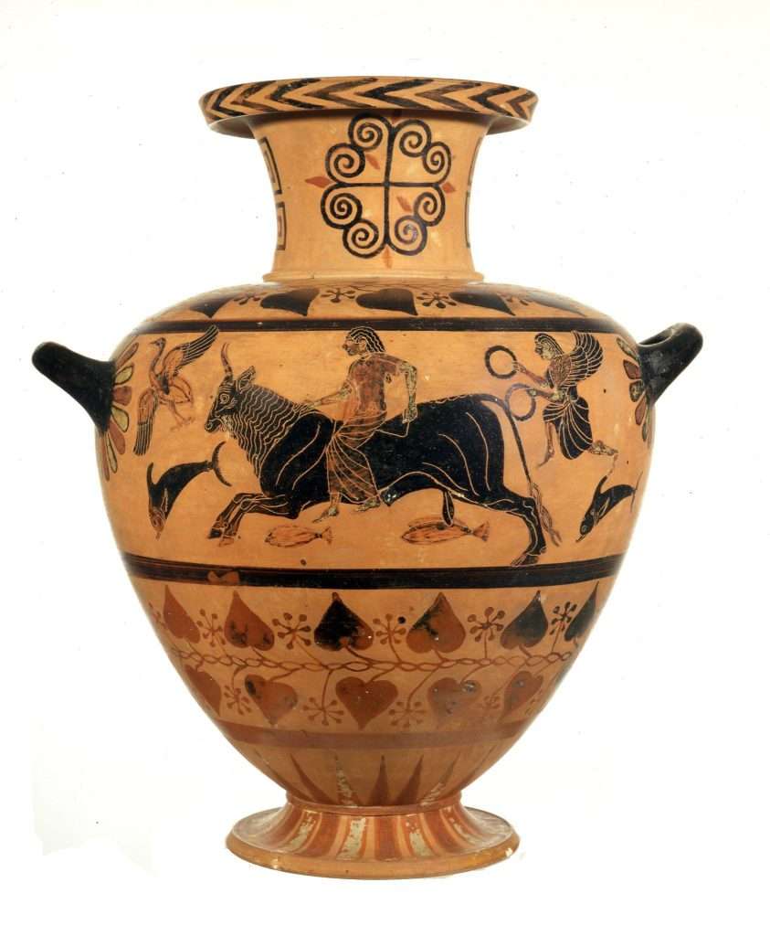 Veder Greco in Etruria. Idria con Europa rapita da Zeus sottoforma di toro.